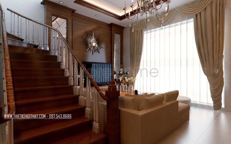 Cầu thang gỗ tự nhiên
